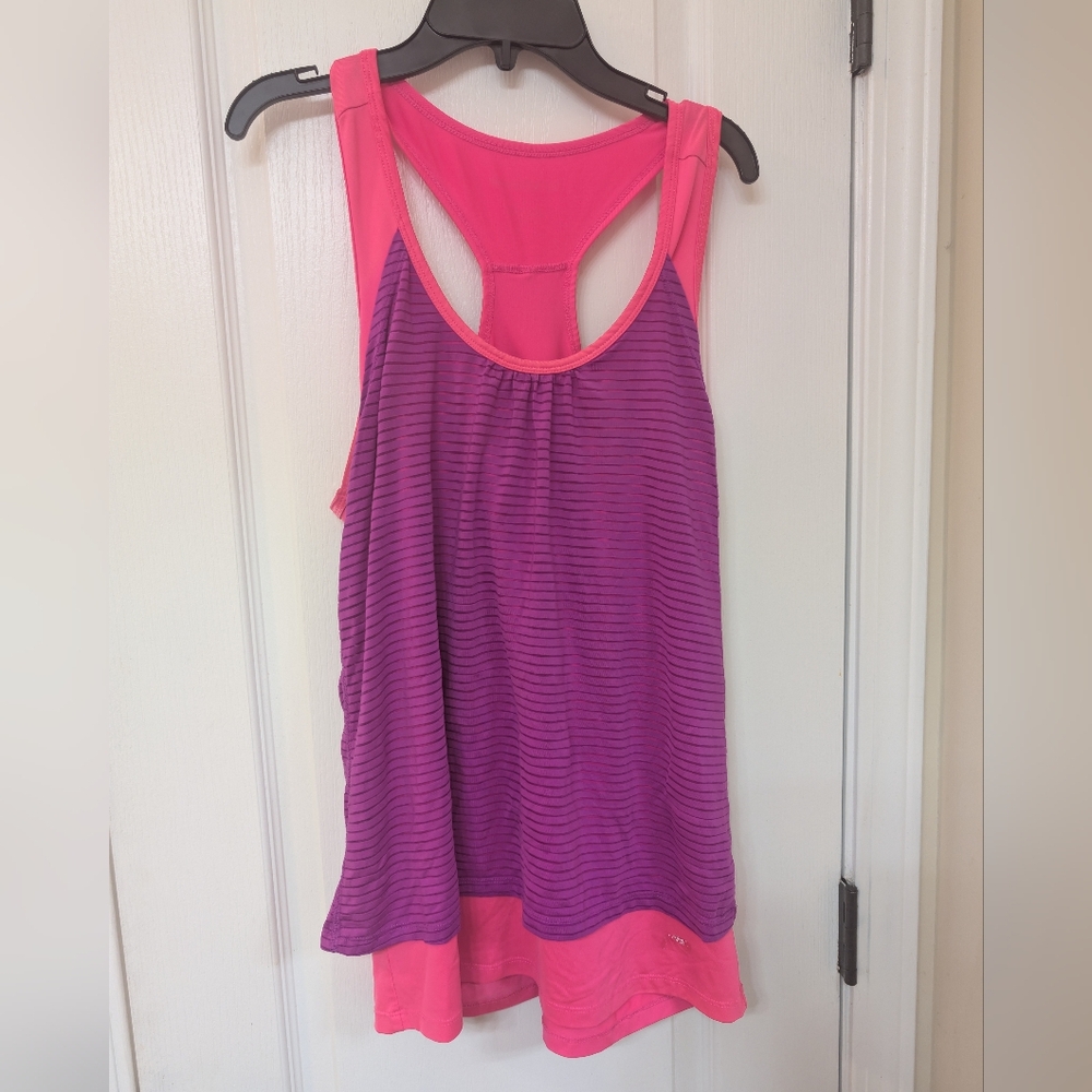 Marika Tec  Vibrant Pink and Purple Tank Top with Racerback